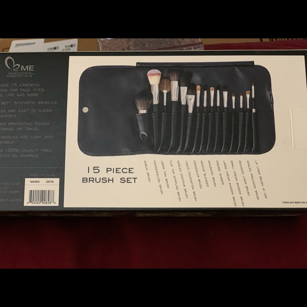 15 pc makeup brush set